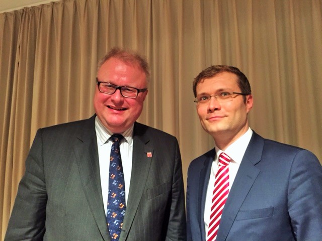 Finanzminister Dr. Thomas Schäfer und der CDU-Vorsitzende Sebastian Bubenzer